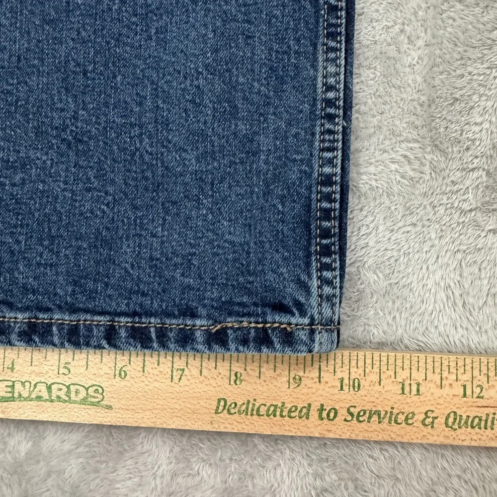 Levi Strauss Signature Jeans Mens 40x32 Blue Relaxed Straight Whiskered Workwear
